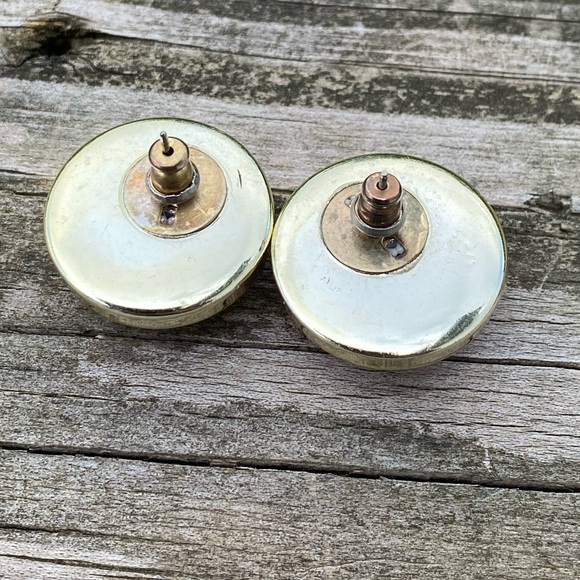 Vintage 80’s big round red post earrings - Picture 7 of 7